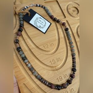 Beaded Necklace with Genuine Stones & Sterling Silver by Alta Lee Inspirations